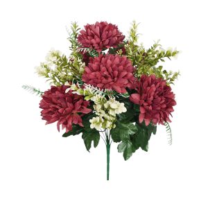 BUKIET CHRYZANTEMA 1320001B13 BURGUNDY GREEN