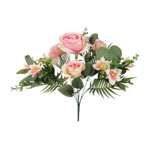 BUKIET RÓŻ FLO-2601 PINK EDGE GREEN